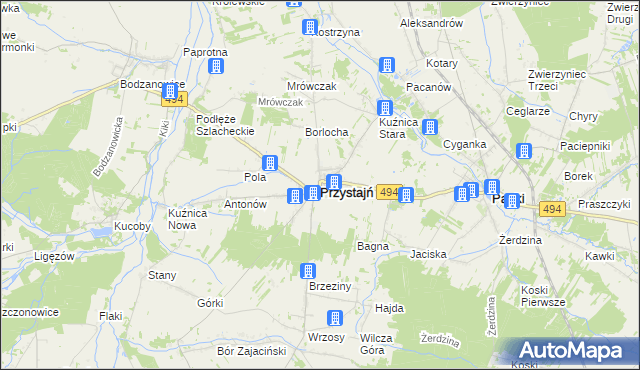 mapa Przystajń, Przystajń na mapie Targeo