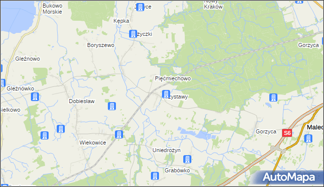 mapa Przystawy gmina Malechowo, Przystawy gmina Malechowo na mapie Targeo