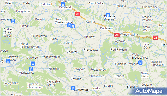 mapa Przyszowa, Przyszowa na mapie Targeo