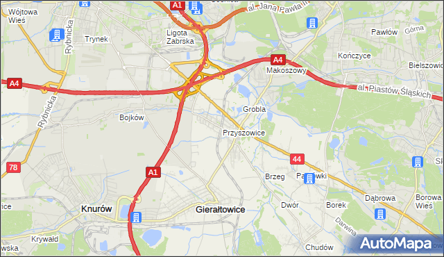 mapa Przyszowice, Przyszowice na mapie Targeo