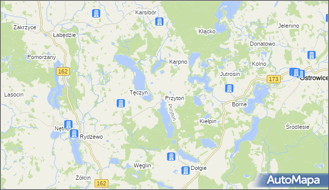 mapa Przytoń gmina Ostrowice, Przytoń gmina Ostrowice na mapie Targeo