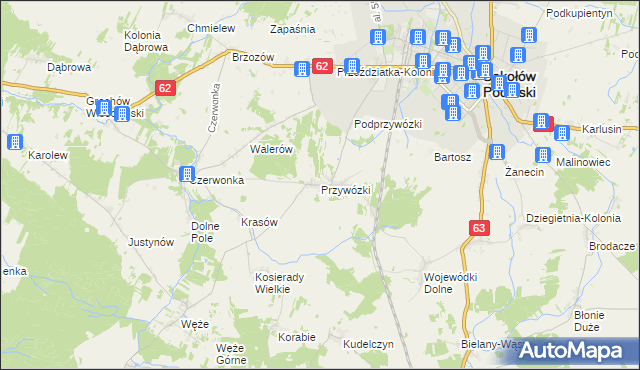 mapa Przywózki, Przywózki na mapie Targeo