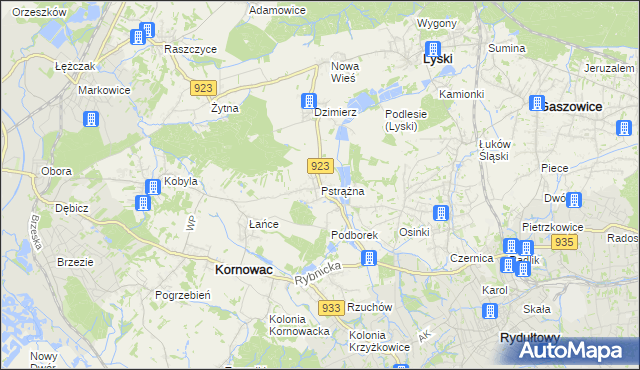 mapa Pstrążna, Pstrążna na mapie Targeo