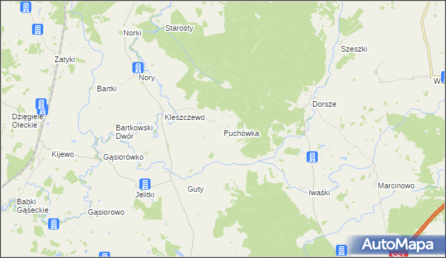 mapa Puchówka, Puchówka na mapie Targeo