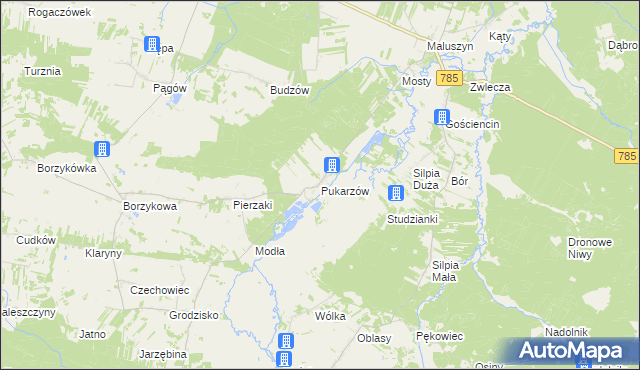 mapa Pukarzów gmina Żytno, Pukarzów gmina Żytno na mapie Targeo