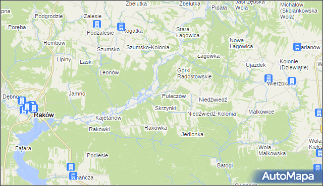 mapa Pułaczów, Pułaczów na mapie Targeo