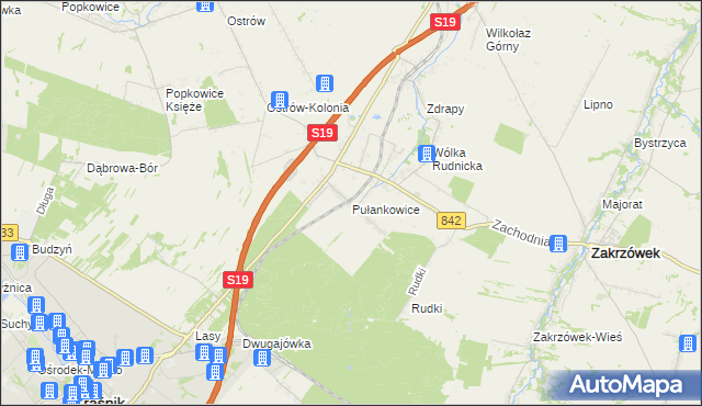 mapa Pułankowice, Pułankowice na mapie Targeo