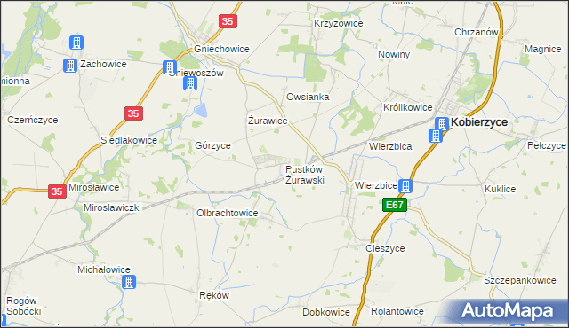 mapa Pustków Żurawski, Pustków Żurawski na mapie Targeo