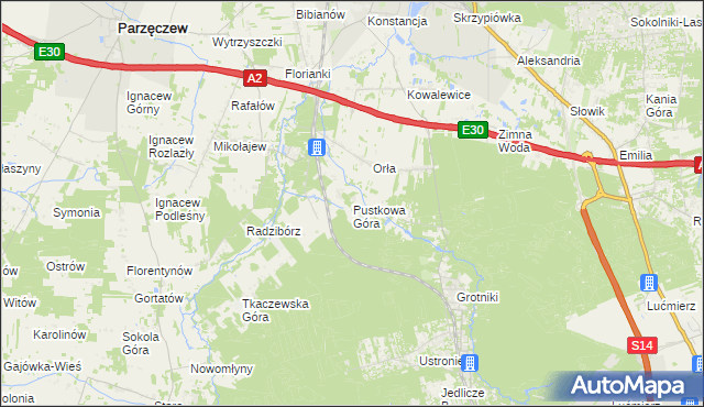 mapa Pustkowa Góra, Pustkowa Góra na mapie Targeo