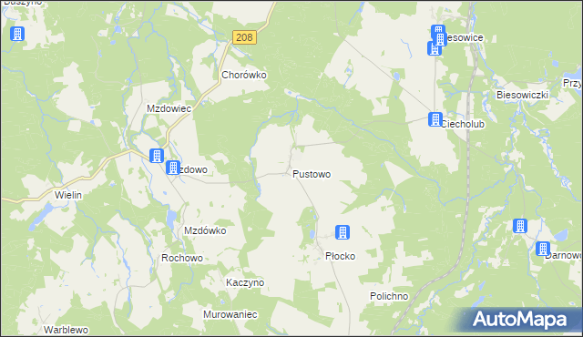 mapa Pustowo gmina Kępice, Pustowo gmina Kępice na mapie Targeo