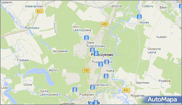 mapa Puszczykowo powiat poznański, Puszczykowo powiat poznański na mapie Targeo