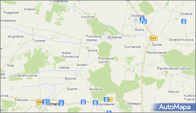 mapa Putnowice Górne, Putnowice Górne na mapie Targeo