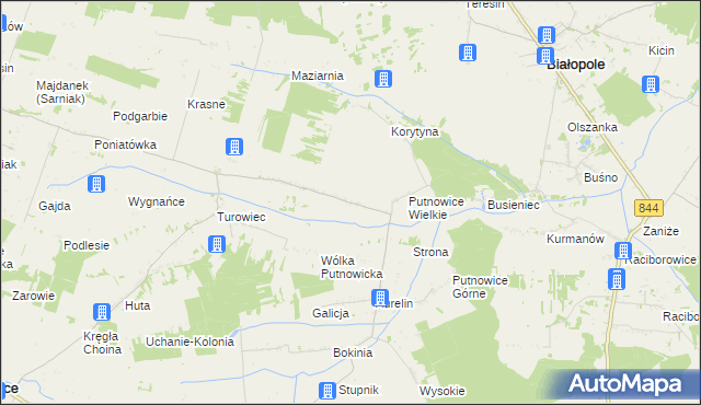 mapa Putnowice-Kolonia, Putnowice-Kolonia na mapie Targeo