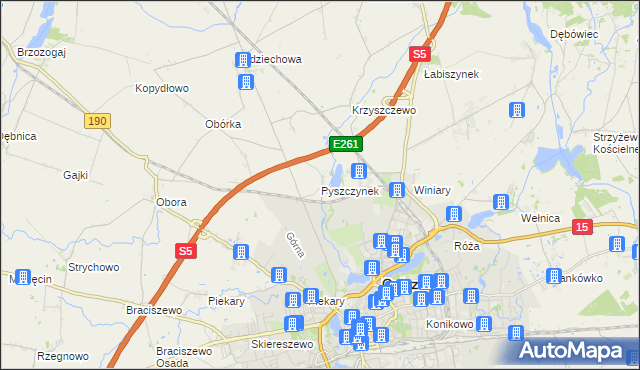 mapa Pyszczynek, Pyszczynek na mapie Targeo