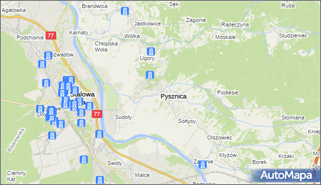 mapa Pysznica, Pysznica na mapie Targeo