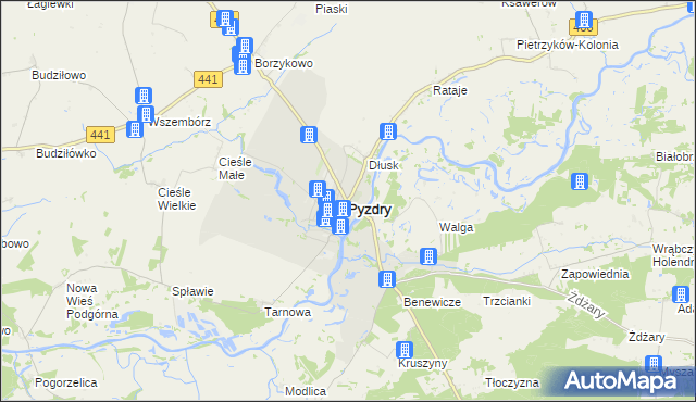 mapa Pyzdry, Pyzdry na mapie Targeo