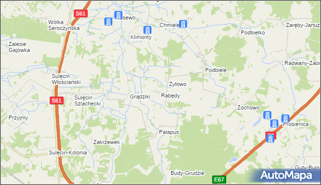 mapa Rabędy gmina Stary Lubotyń, Rabędy gmina Stary Lubotyń na mapie Targeo