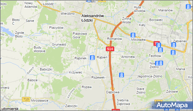 mapa Rąbień, Rąbień na mapie Targeo