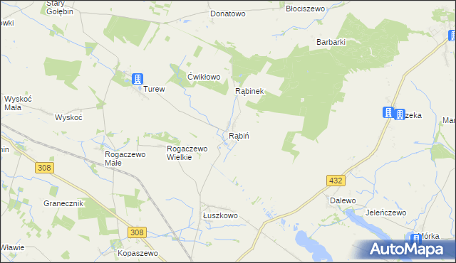 mapa Rąbiń, Rąbiń na mapie Targeo