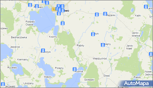 mapa Rąbity, Rąbity na mapie Targeo