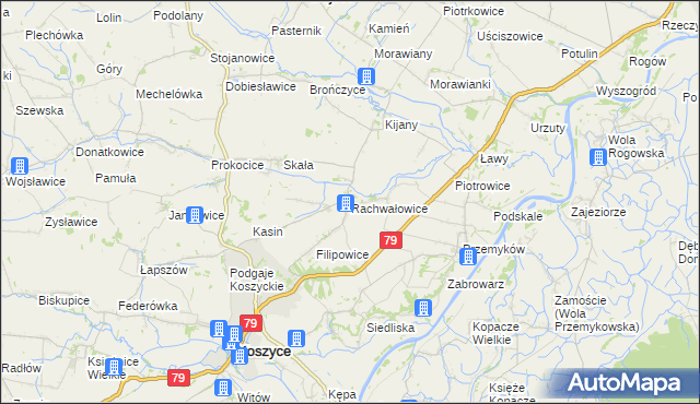 mapa Rachwałowice, Rachwałowice na mapie Targeo