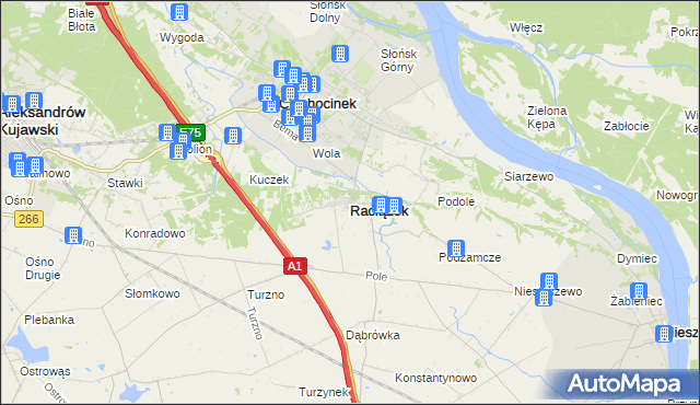 mapa Raciążek, Raciążek na mapie Targeo