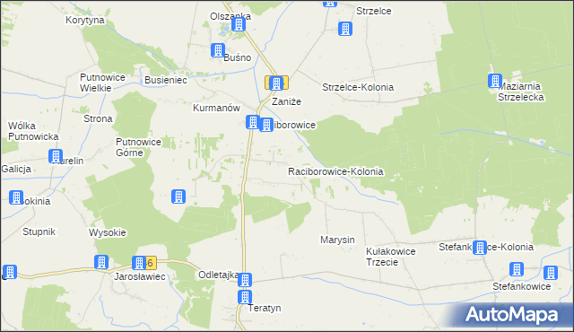 mapa Raciborowice-Kolonia, Raciborowice-Kolonia na mapie Targeo