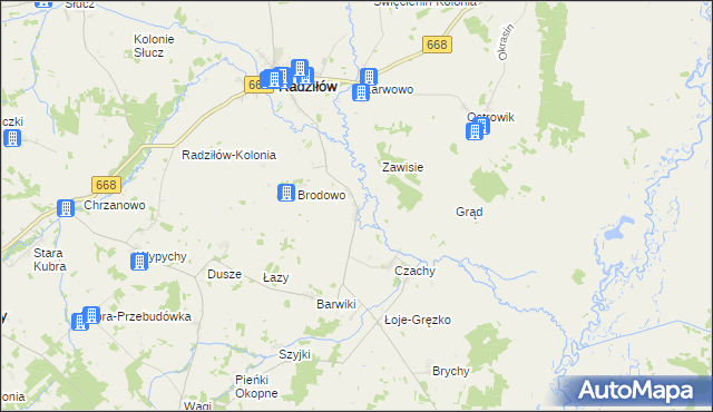 mapa Racibory gmina Radziłów, Racibory gmina Radziłów na mapie Targeo