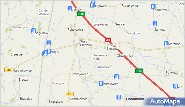 mapa Racławice Małe, Racławice Małe na mapie Targeo