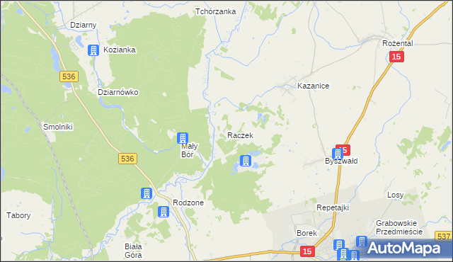 mapa Raczek, Raczek na mapie Targeo