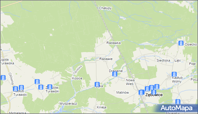 mapa Radawie, Radawie na mapie Targeo