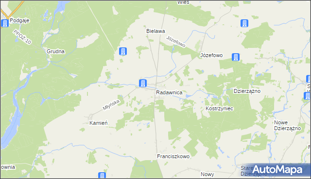 mapa Radawnica, Radawnica na mapie Targeo