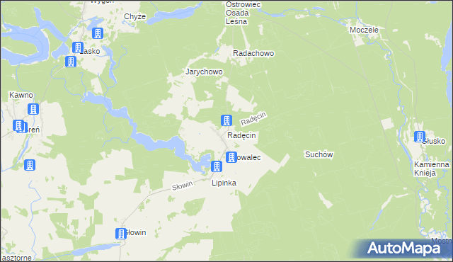 mapa Radęcin, Radęcin na mapie Targeo