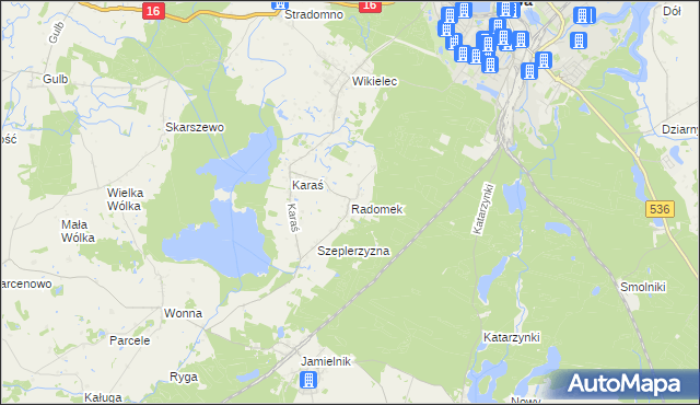 mapa Radomek gmina Iława, Radomek gmina Iława na mapie Targeo