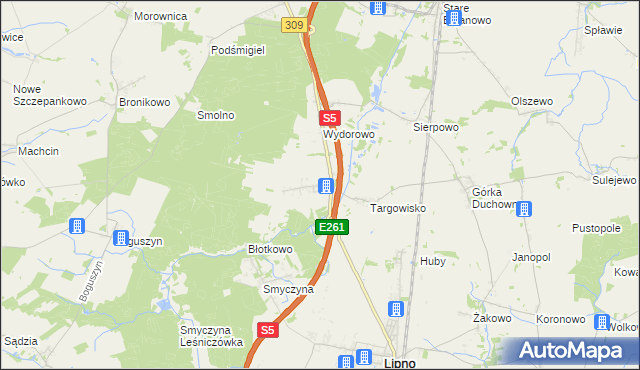 mapa Radomicko gmina Lipno, Radomicko gmina Lipno na mapie Targeo