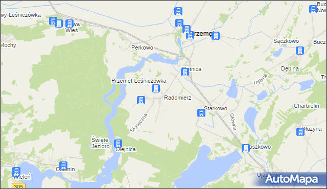 mapa Radomierz gmina Przemęt, Radomierz gmina Przemęt na mapie Targeo