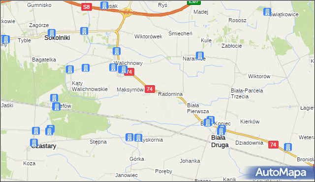 mapa Radomina, Radomina na mapie Targeo