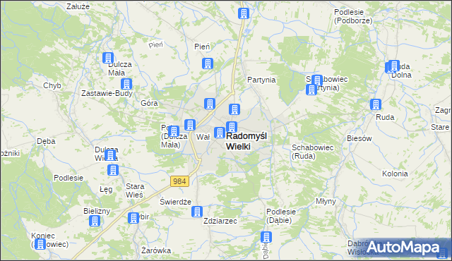 mapa Radomyśl Wielki, Radomyśl Wielki na mapie Targeo