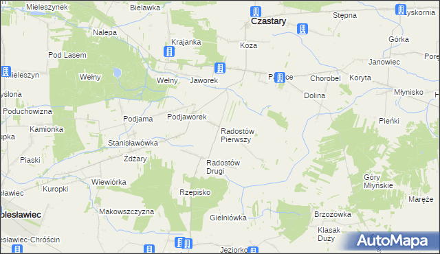 mapa Radostów Pierwszy, Radostów Pierwszy na mapie Targeo