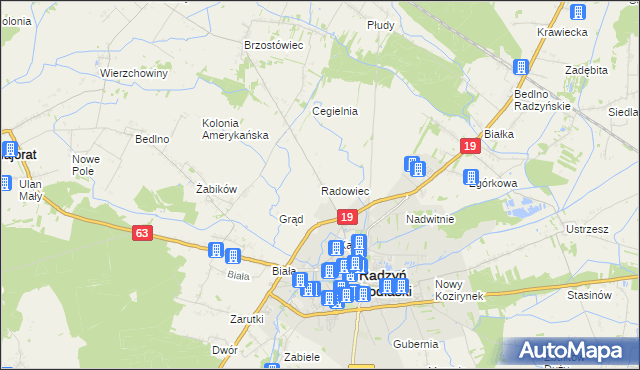 mapa Radowiec, Radowiec na mapie Targeo