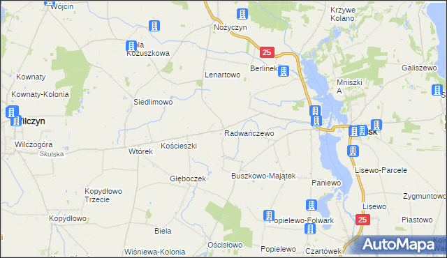 mapa Radwańczewo, Radwańczewo na mapie Targeo