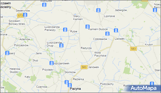 mapa Radycza, Radycza na mapie Targeo