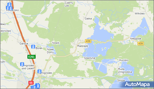 mapa Radziądz, Radziądz na mapie Targeo