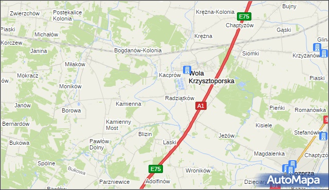 mapa Radziątków, Radziątków na mapie Targeo