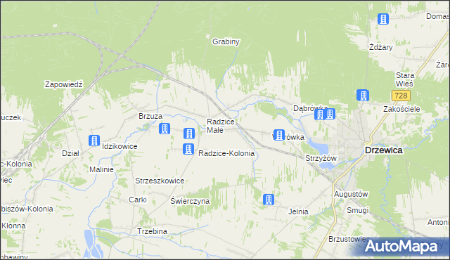 mapa Radzice Duże, Radzice Duże na mapie Targeo