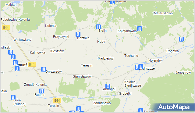 mapa Radziejów gmina Dubienka, Radziejów gmina Dubienka na mapie Targeo