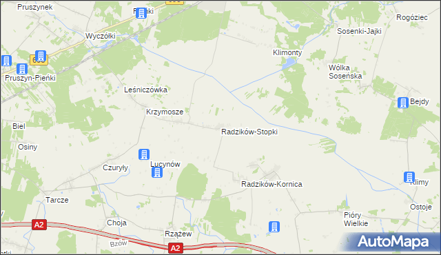 mapa Radzików-Stopki, Radzików-Stopki na mapie Targeo