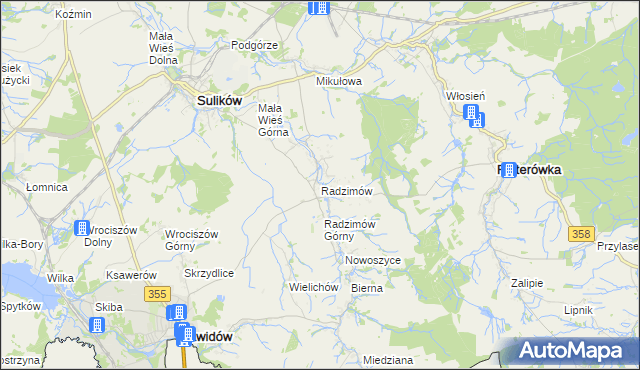 mapa Radzimów, Radzimów na mapie Targeo