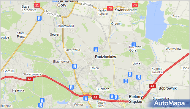 mapa Radzionków, Radzionków na mapie Targeo