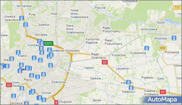 mapa Rajec Szlachecki, Rajec Szlachecki na mapie Targeo